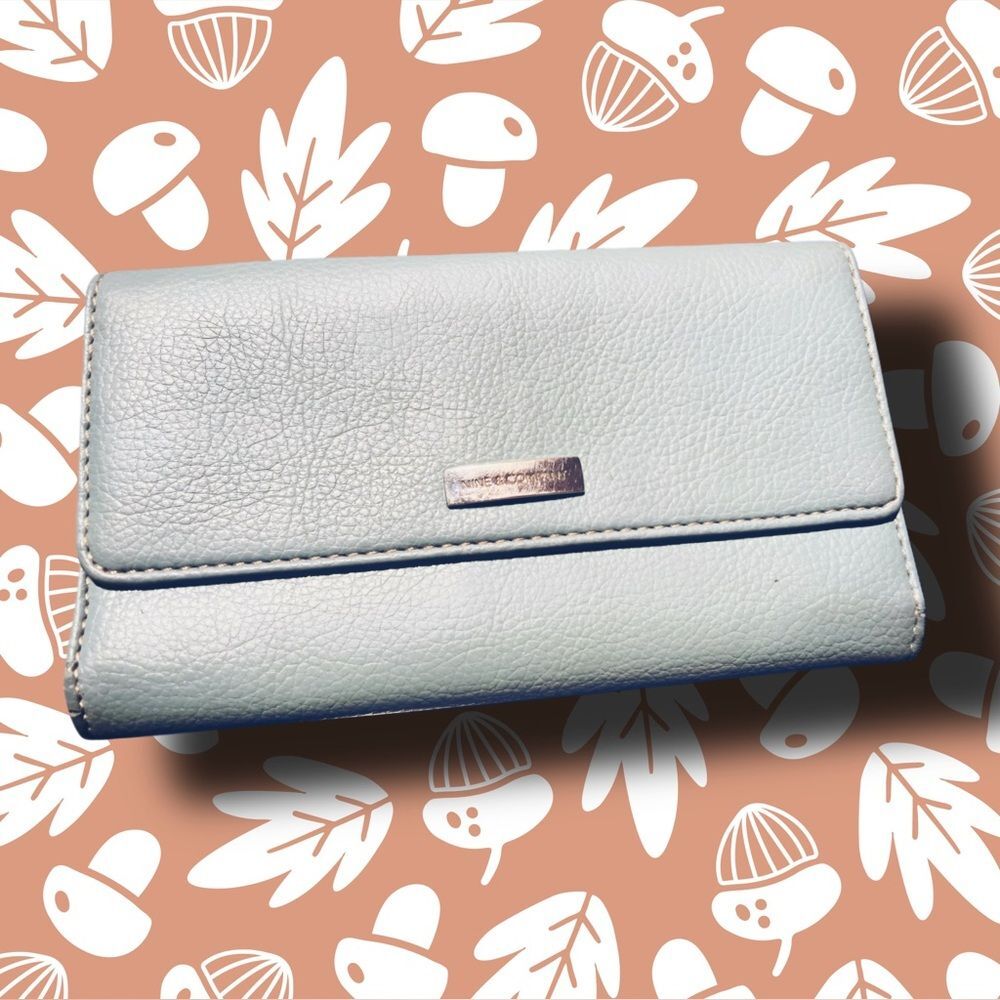 Nine & Company Light Blue Leather Trifold Wallet